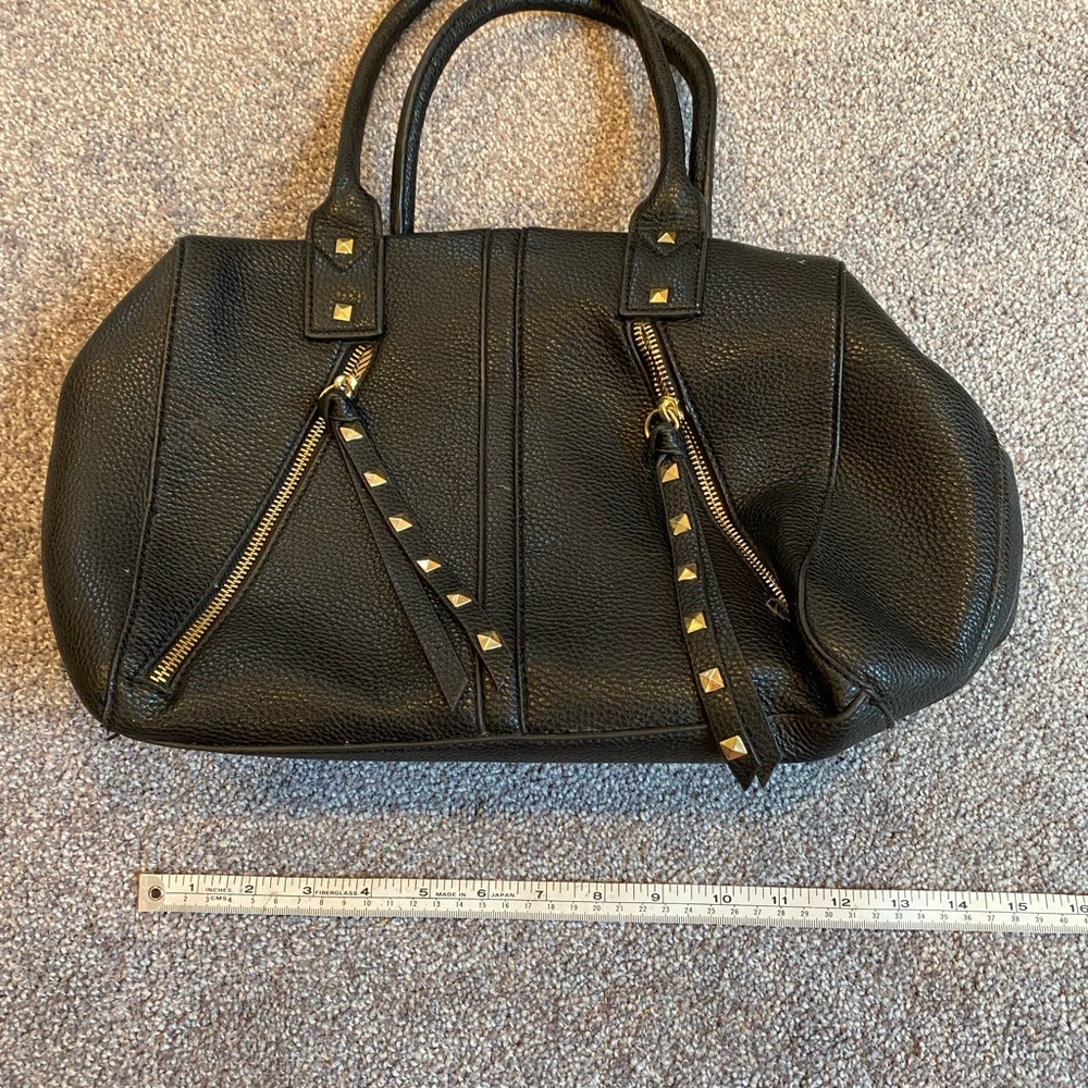 Black Studded Leather Handbag